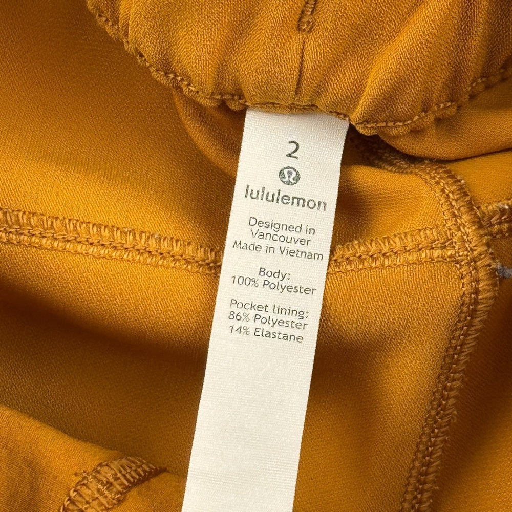 Lululemon Jogger Pants Womens 2 Gold On the Fly 7/8 Woven Jogger Sweat W5BPMS - Picture 4 of 15